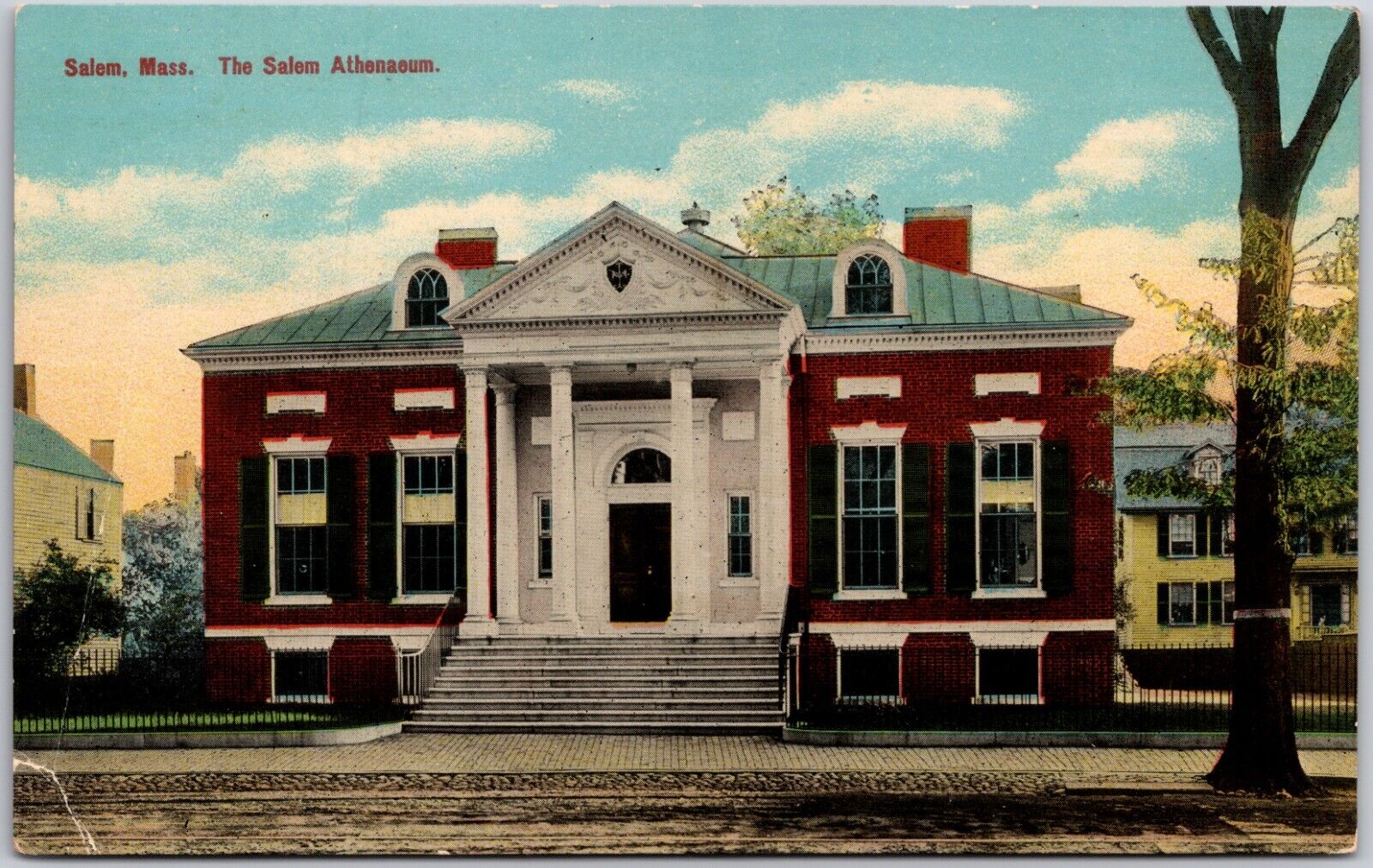 Salem Massachusetts Athenaeum Building DB Postcard 