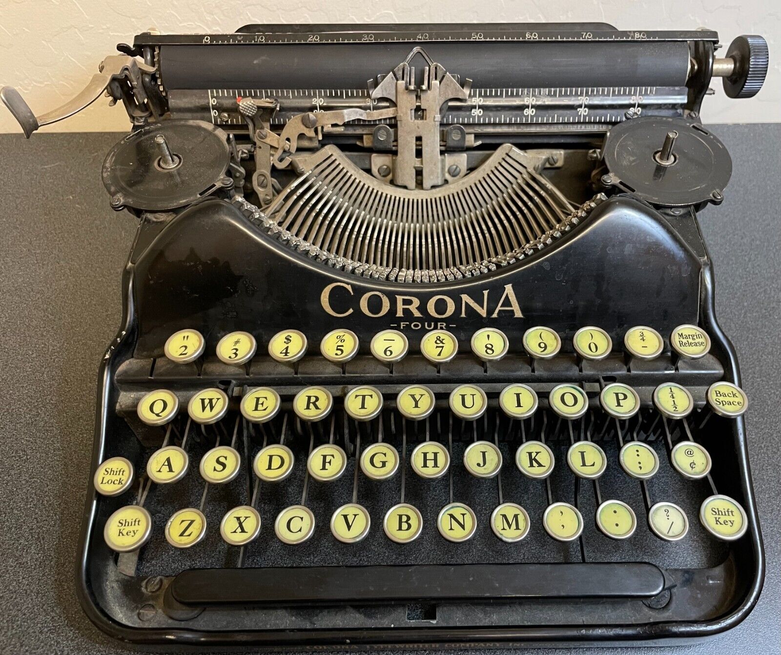 1930's Corona Four 4 Bank Typewriter Black