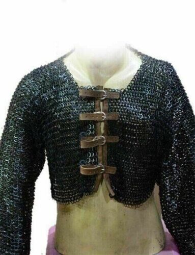 Chainmail Half Shirt, Flat Riveted Chainmail, Jacket Tempered Sleeves