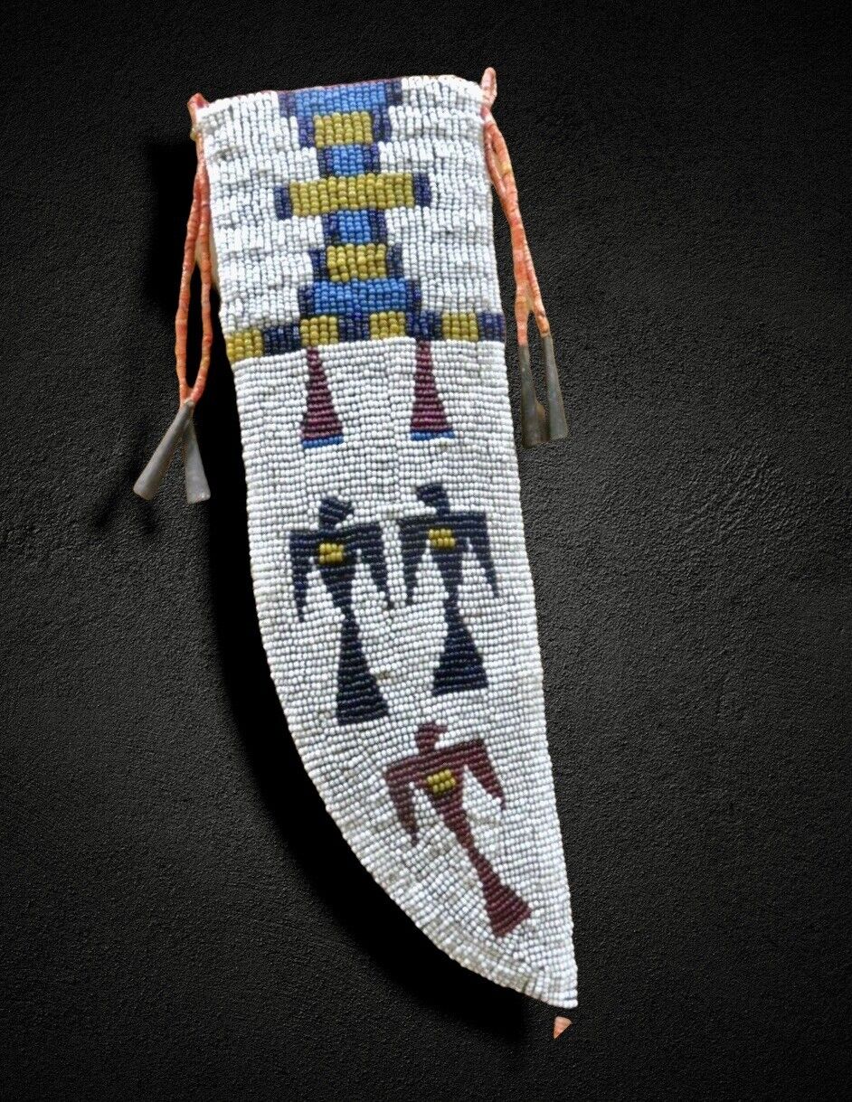 Indian Beaded Knife Cover Native American Sioux Style Leather Knife Sheath S833