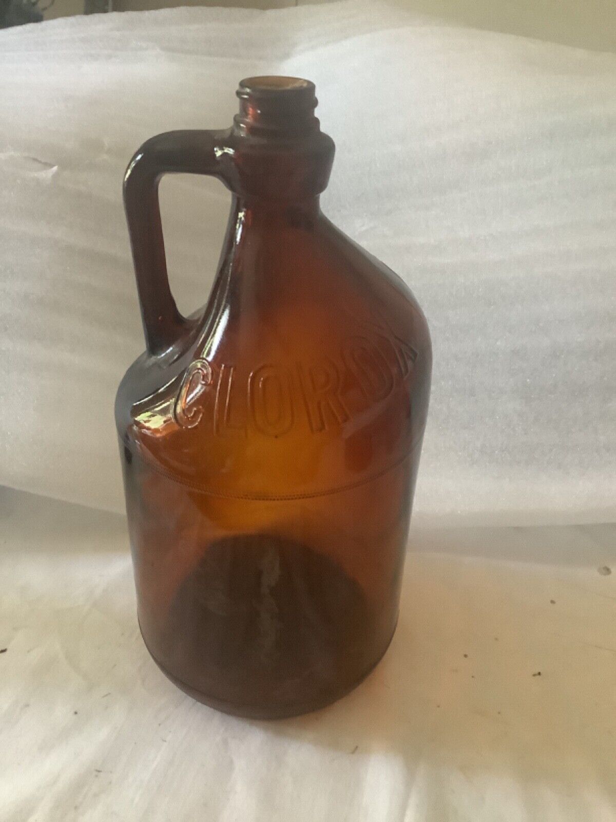 Vtg Half Gallon Jug Handle Glass Bottle Clorox Chemical Household Cleaner Bleach