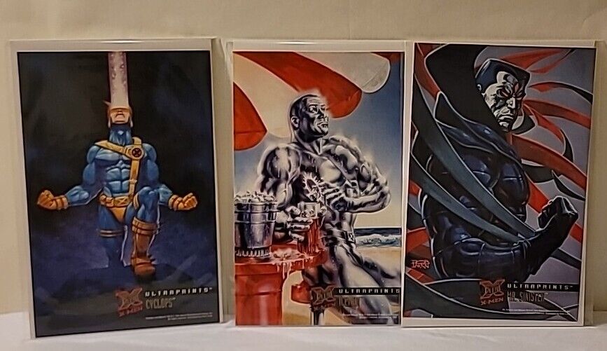 1995 Fleer Ultra X-Men Ultraprints: Lot Of 3 - Cyclops, Iceman Mr Sinister