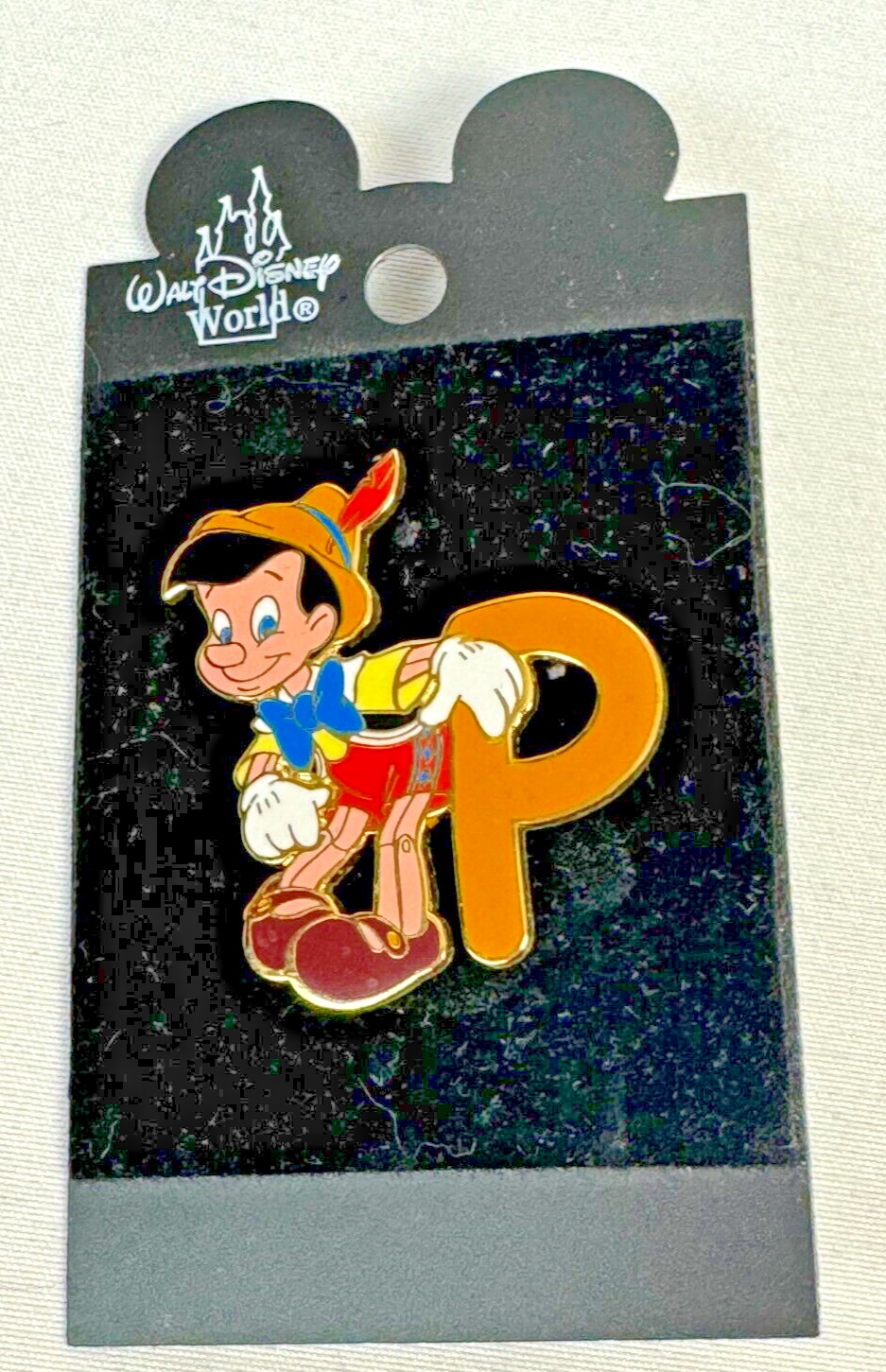 Walt Disney World Disney Pinocchio Alphabet Letter “P” Trading Pin 2002