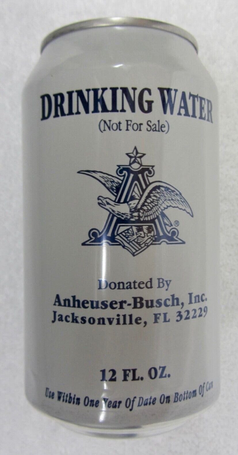 Vtg 2007 Anheuser Busch BUDWEISER Drinking Water Bud Test Beer Can JACKSONVILLE