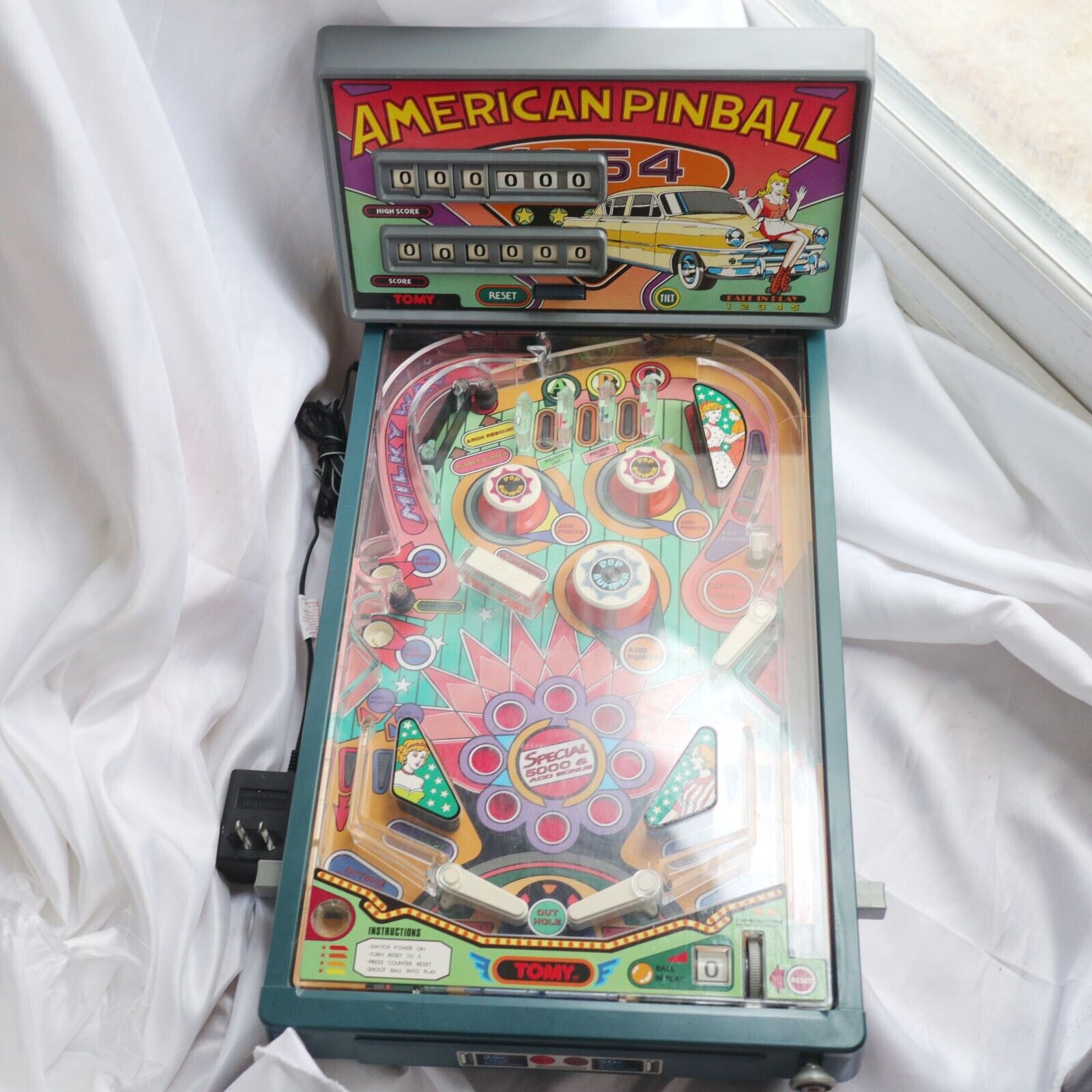 AMERICAN PINBALL TOMY MACHINE TABLE TOP TESTED & No Music No Counting