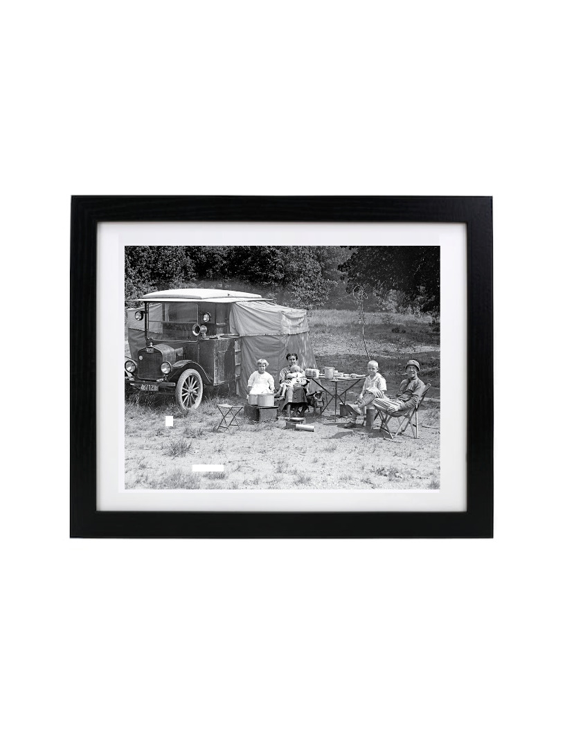 1923 Family Vacation Car Camping Retro Vintage Matted & Framed Picture Photo