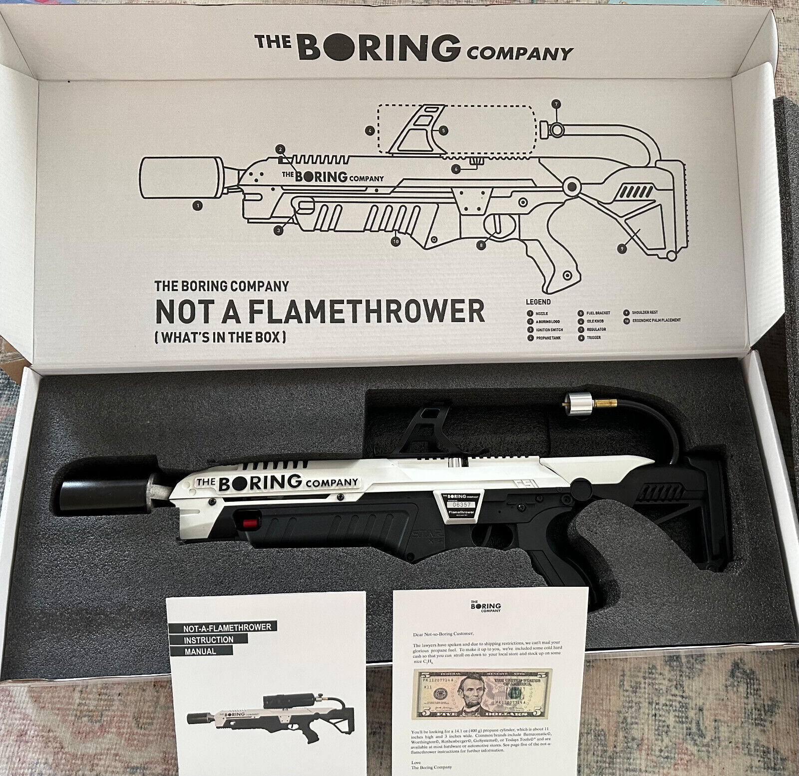 The Boring Company TESLA Not a Flamethrower - LOW # - NEW NEVER USED - Elon Musk