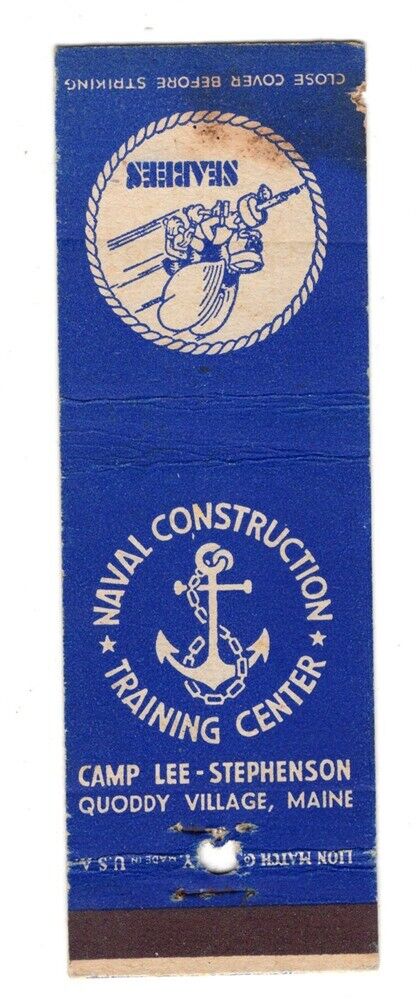 Matchbook: Naval Construction Training Center - Camp Lee-Stephenson (Seabees)