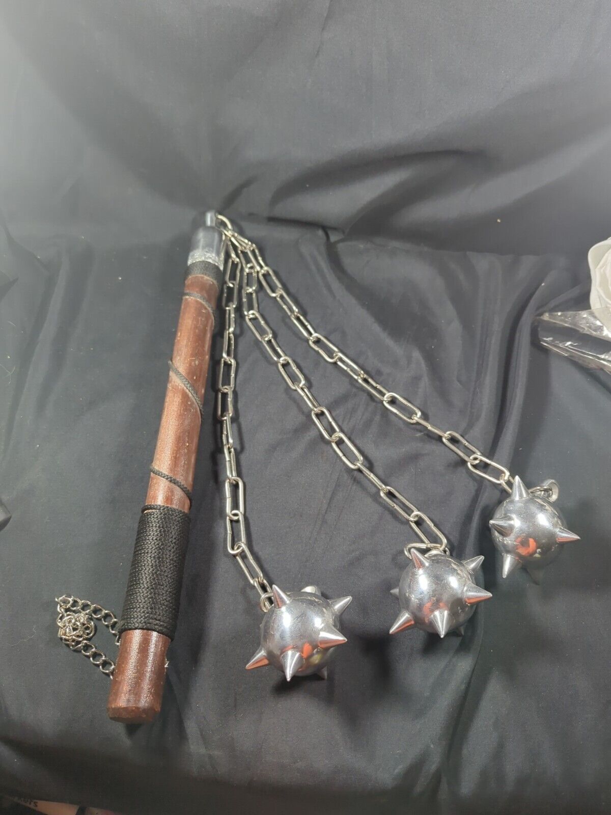 Medieval Gladiator Spiked Solid Metal Triple Mace Ball Flail Morningstar Weapon