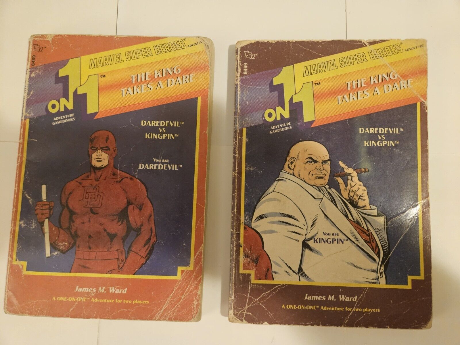 Tsr Marvel 1 On 1 Adventure Books Daredevil & Kingpin. 1st Print Rare L@@k