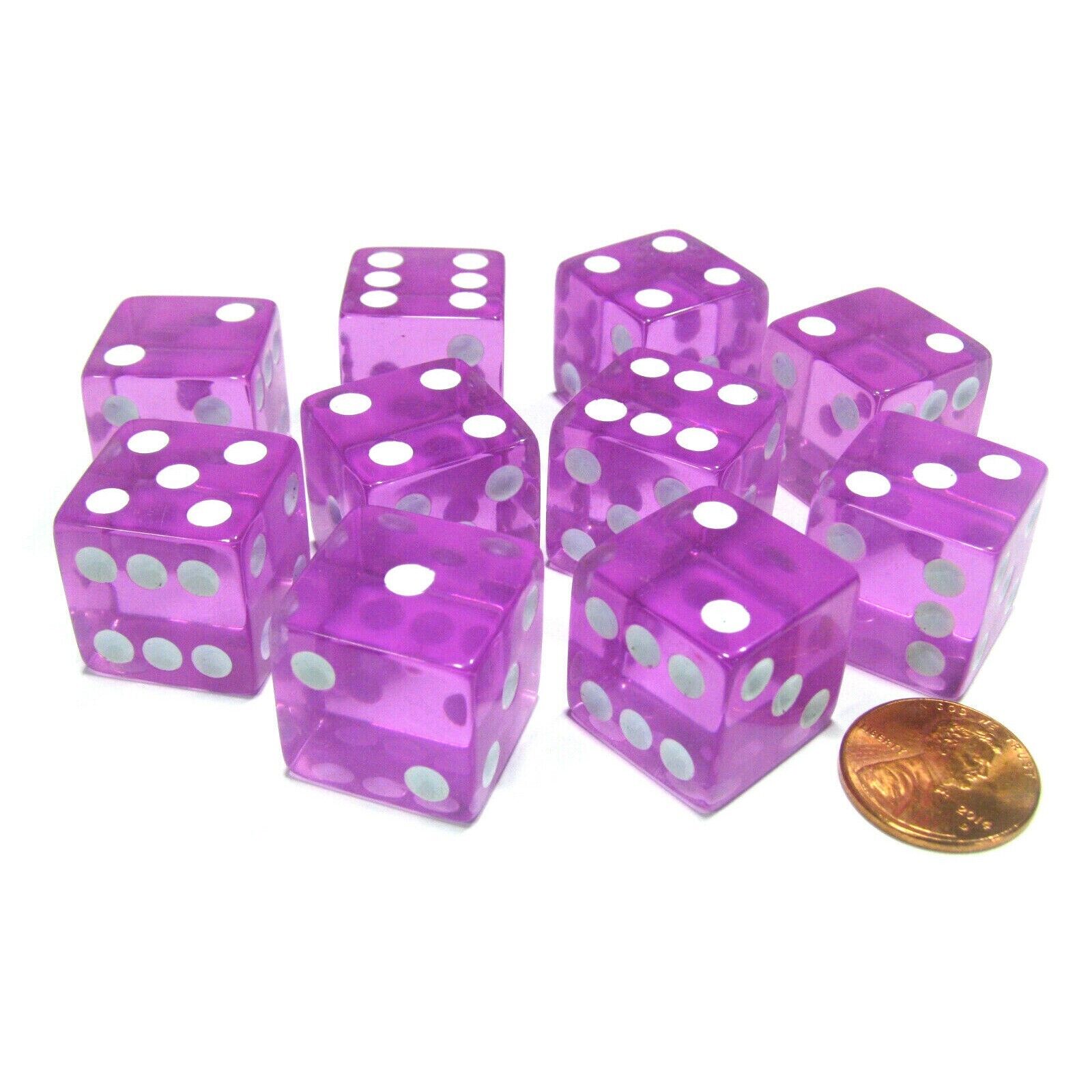 Casino Professional CRAPS 5 Big Purple Dice 19mm 3/4 Inch  Dice Games