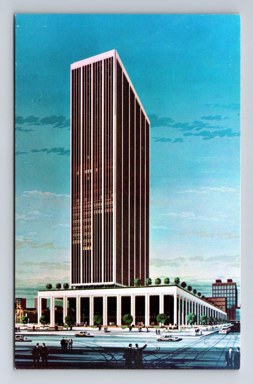 Indianapolis IN-Indiana, Indiana National Bank Tower, Vintage Postcard
