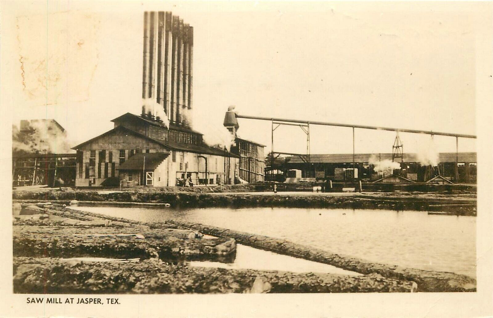 Postcard RPPC Texas Jasper Saw Mill 1941 Occupational 23-1451