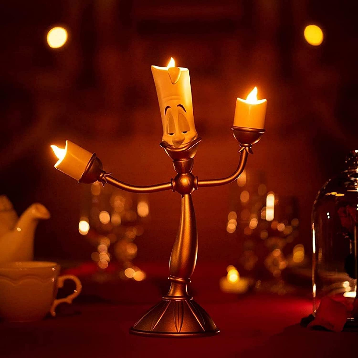 Beauty and The Beast Lumiere Candelabra Lamp Lumiere Light Up Figure Candlestick