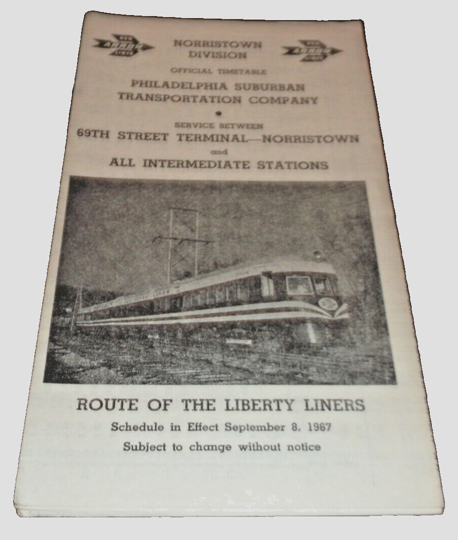 SEPT. 1967 RED ARROW LINES PHILADELPHIA SUBURBAN TRANSPORTATION LIBERTY LINER