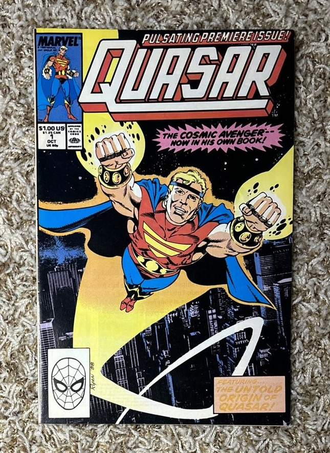 Quasar #1 * origin Wendell Vaughn nega-bands * 1989, Marvel