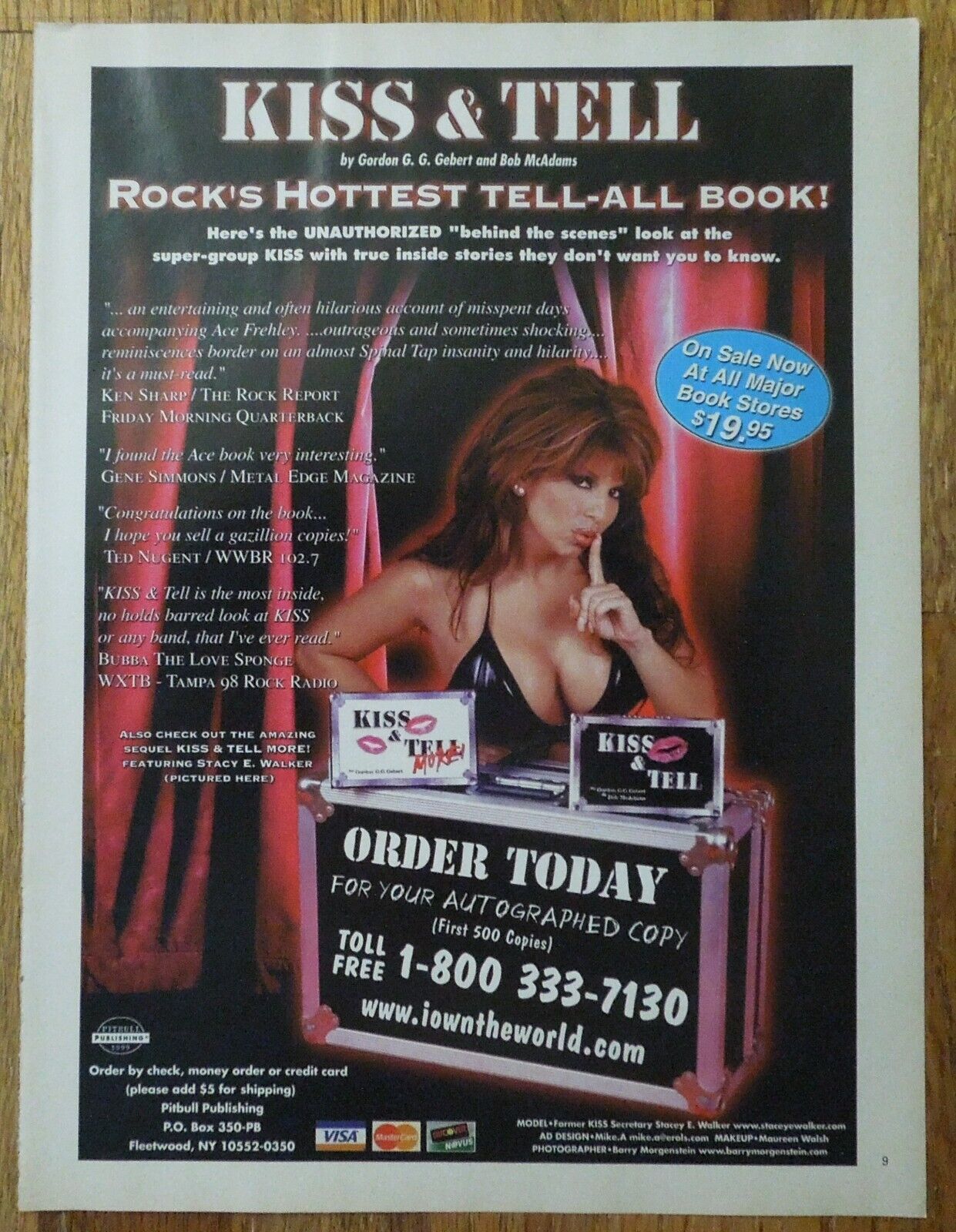 1999 KISS & TELL Rock\'s Hottest Tell-All Book Magazine Ad