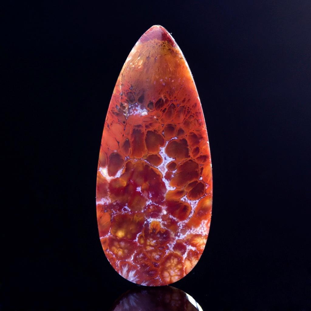 Natural Multicolor Plume Agate Cabochon with a Stunning Pattern Indonesia 3.72 g