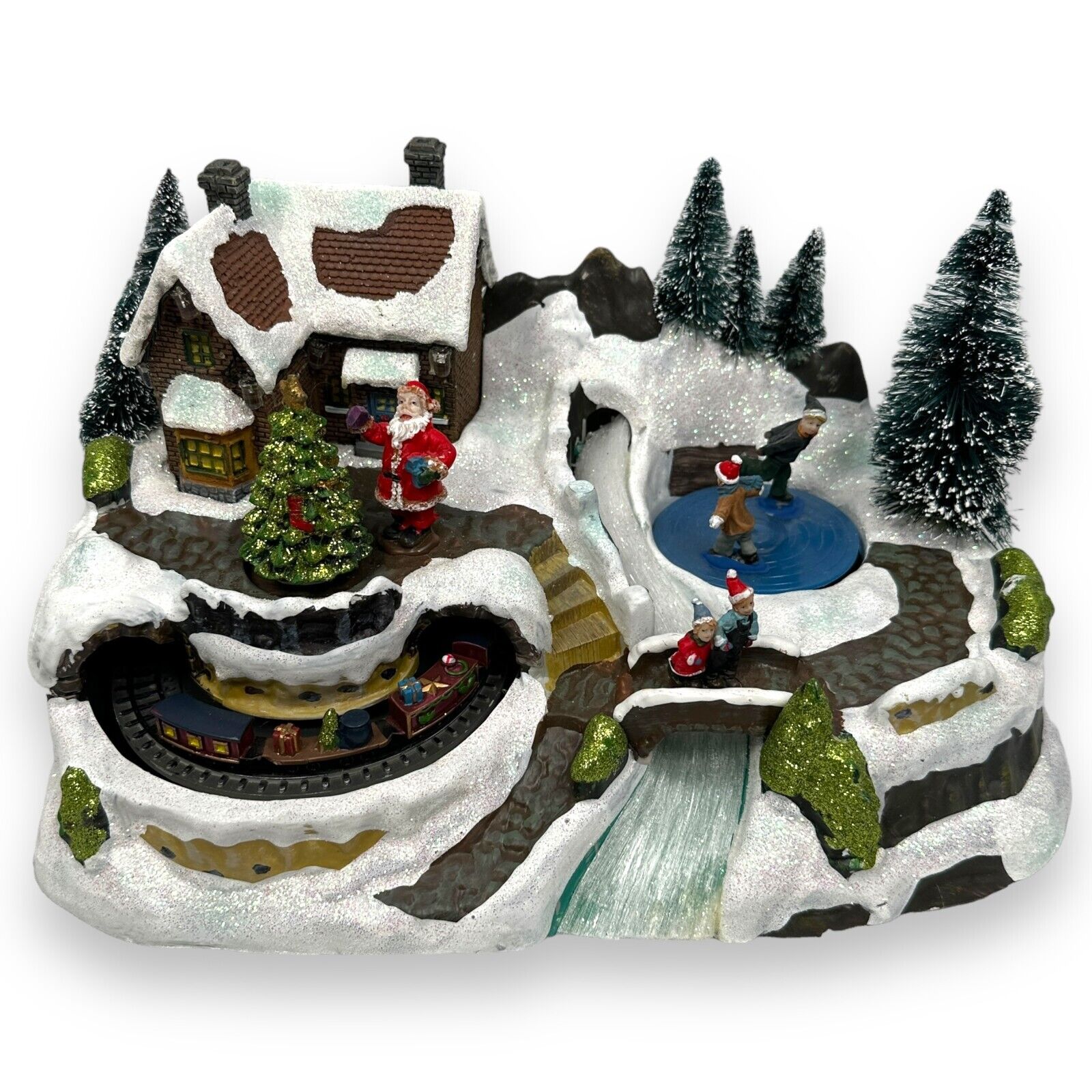 Avon Winter Wonderland Animated Fiber Optic Musical Decorative Christmas Village
