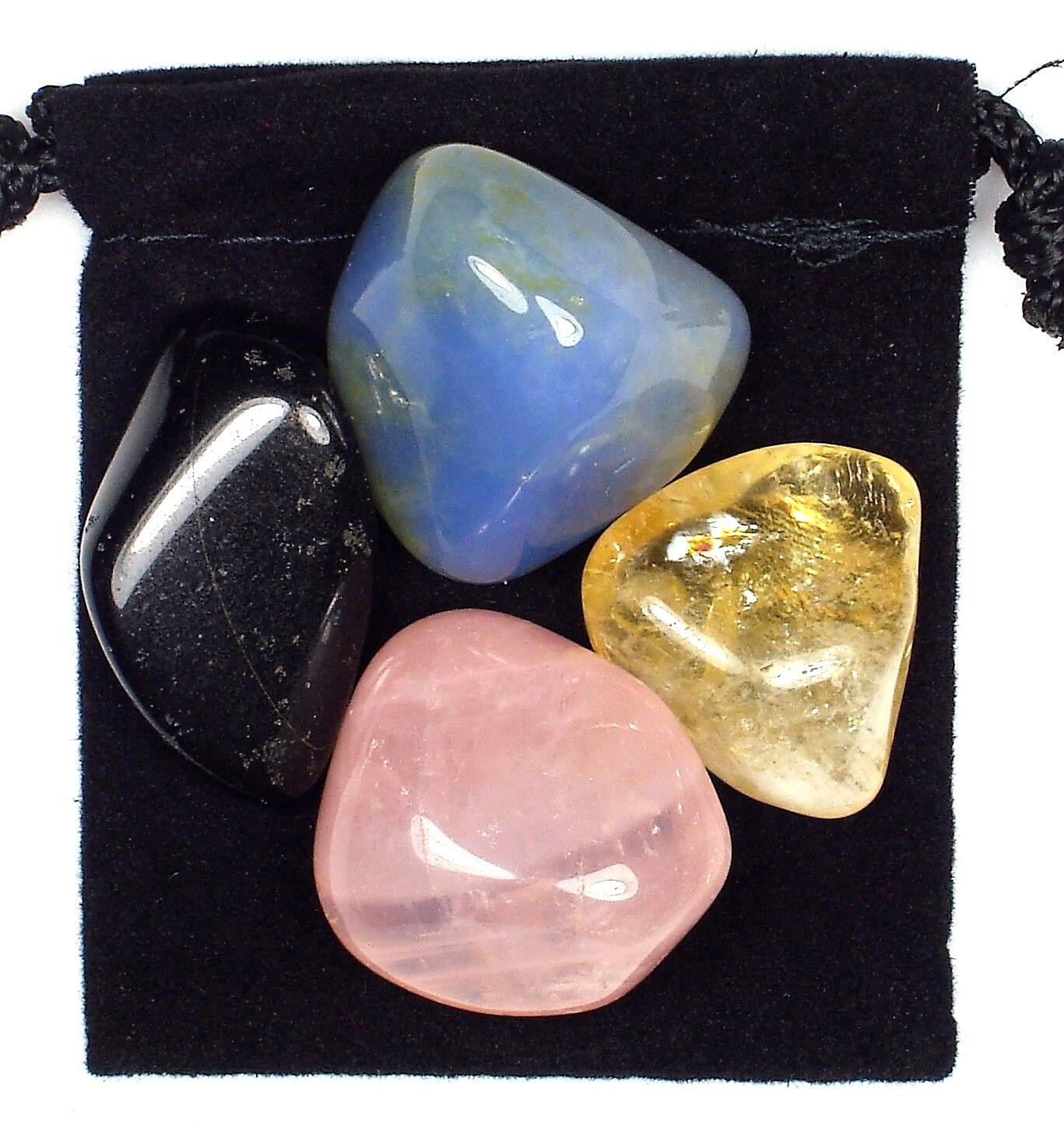 ALZHEIMER'S / DEMENTIA Tumbled Crystal Healing Set = 4 Stones + Pouch + Card