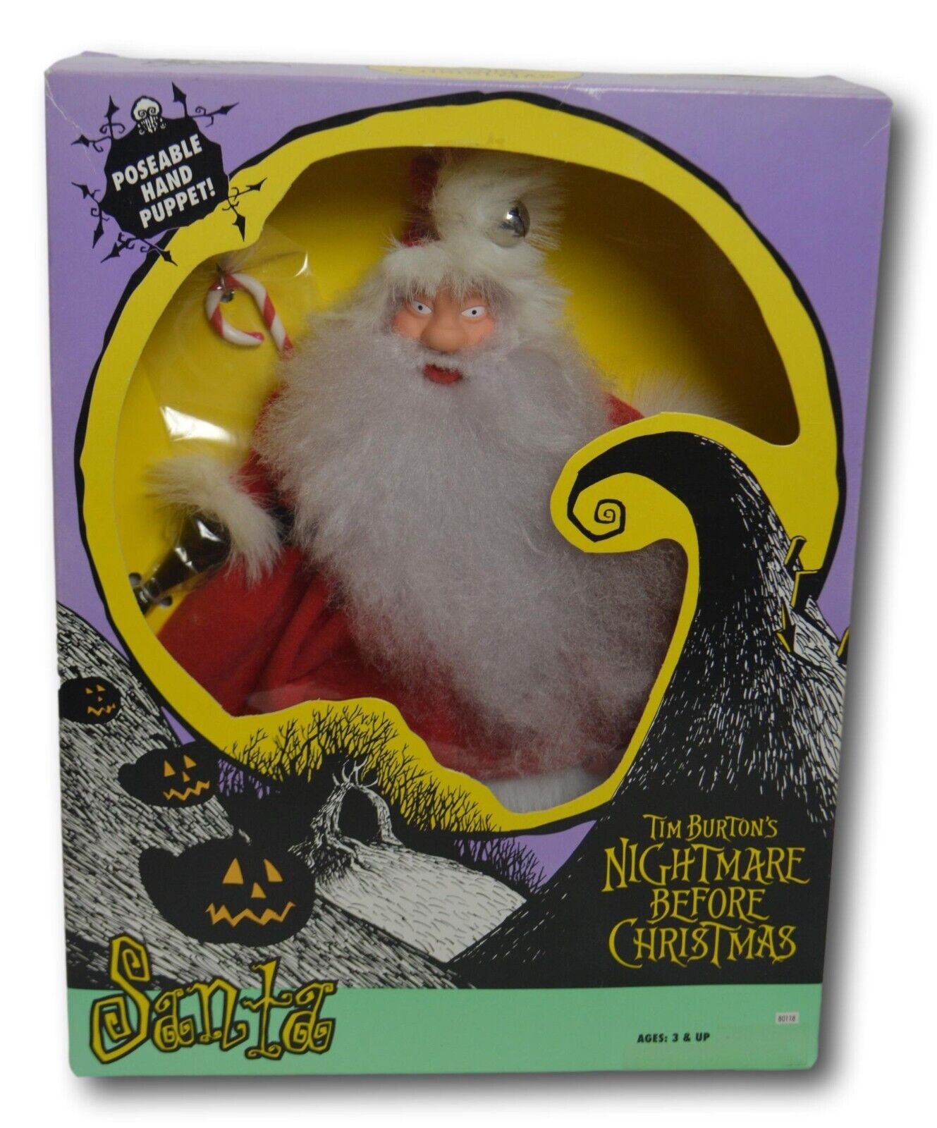 Tim Burton's Nightmare Before Christmas Santa Poseable Hand Puppet 1993 Hasbro 