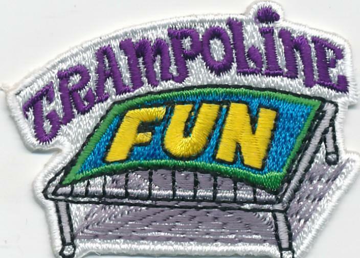 Girl Boy Cub TRAMPOLINE Jumping Fun Patches Crests Badges SCOUT GUIDE Iron On