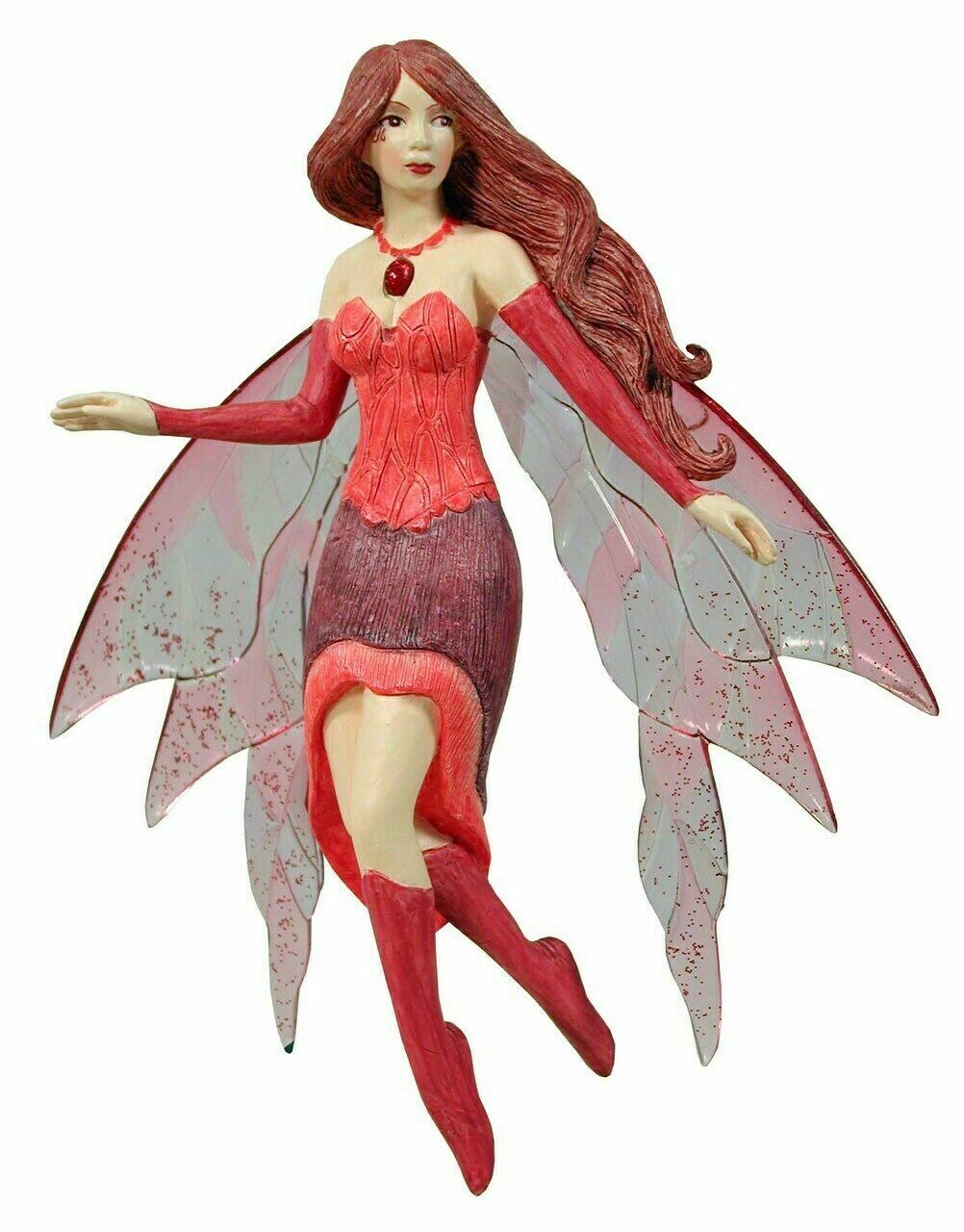 Jessica Galbreth Enchanted Art Fairies Angel - GARNET Polystone Fairy Ornament