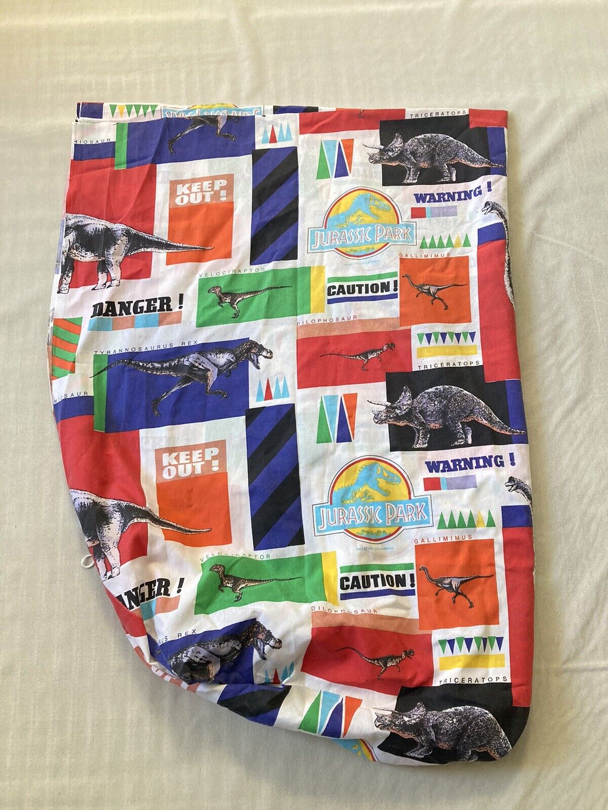 Vintage Jurassic Park Twin Fitted bed sheet Only 1992 Dinosaurs