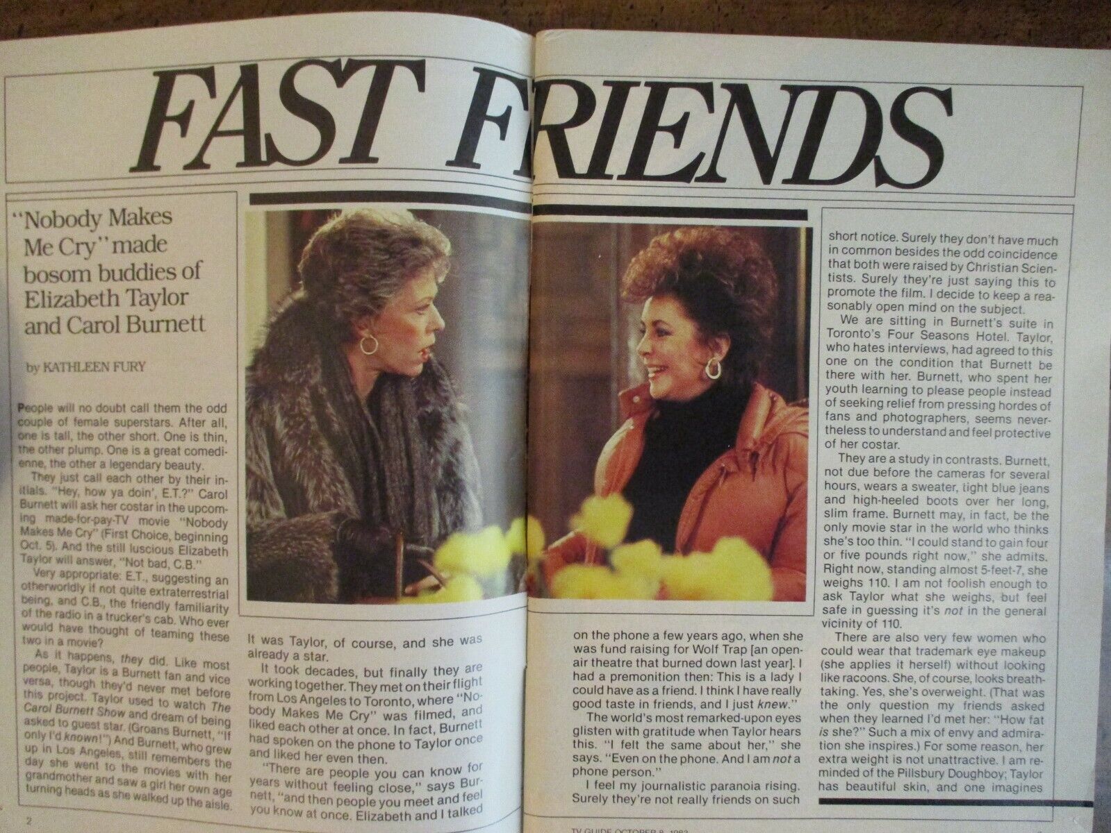 Oct 8-1983 TV Guide(ELIZABETH TAYLOR/HOWIE MANDEL/VANDERBERG/MIACHAEL HOGAN/Cana