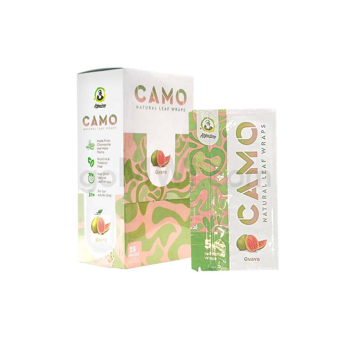 CAMO Self-Rolling Wrap 125 wraps -  Guava Full box- FAST SHIPPING