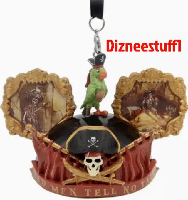 Disney Parks Pirates of Caribbean Attraction Mickey Ear Hat Holiday Ornament New