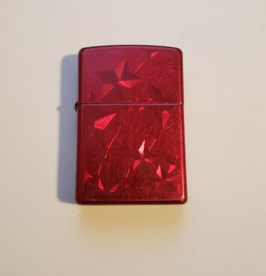 Zippo Lighter. Iced Stars on a Candy Apple Red See photos...Zippo Windproof