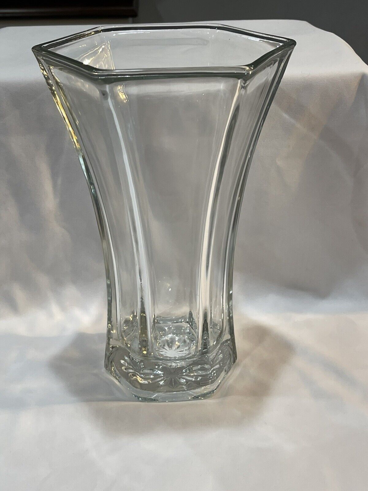 Vintage Hoosier Glass Hexagon Vase 4041- 10.25