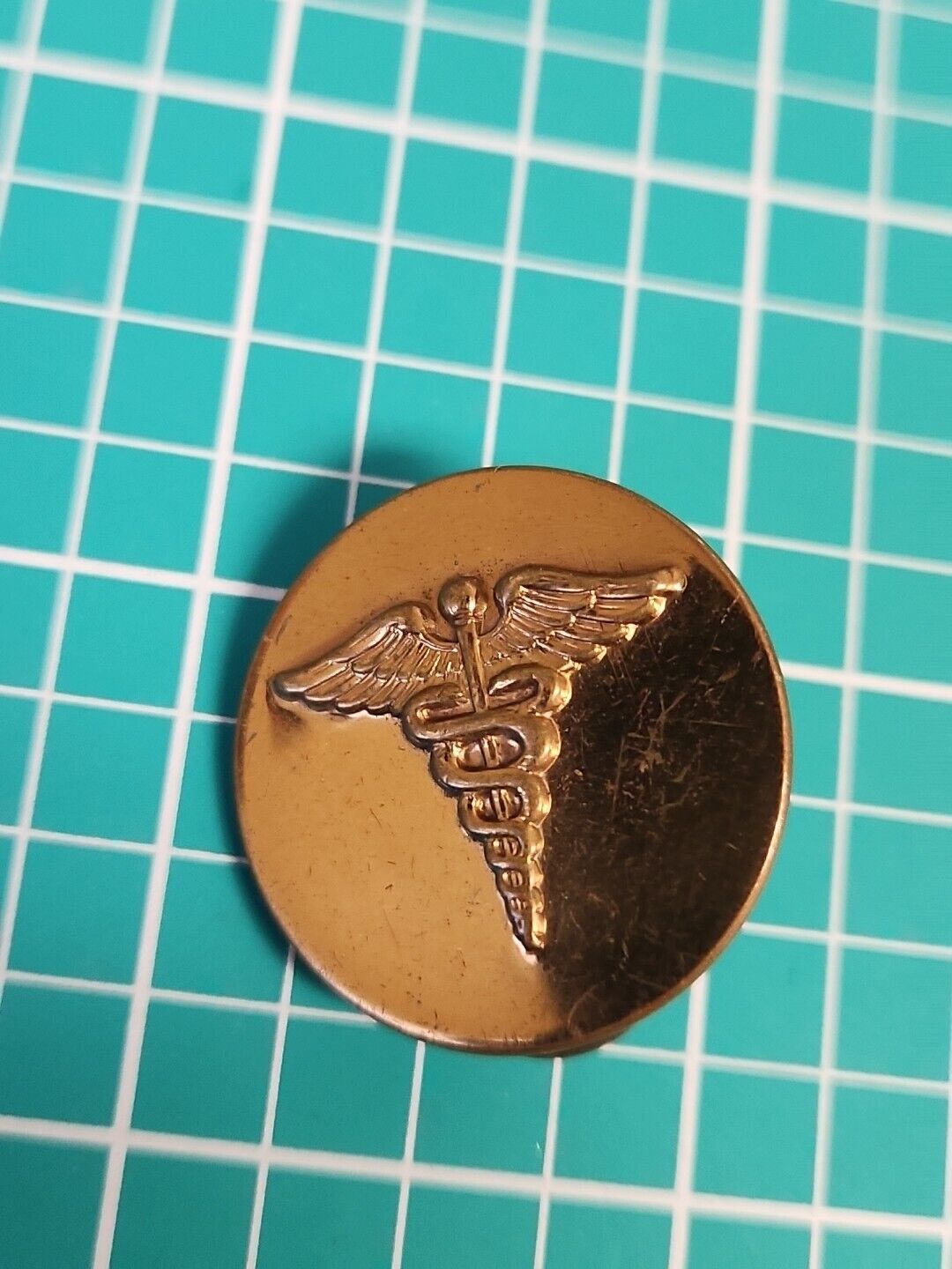  Vintage Military Medical Caduceus Gold Tone Lapel Pin Hat Pin 