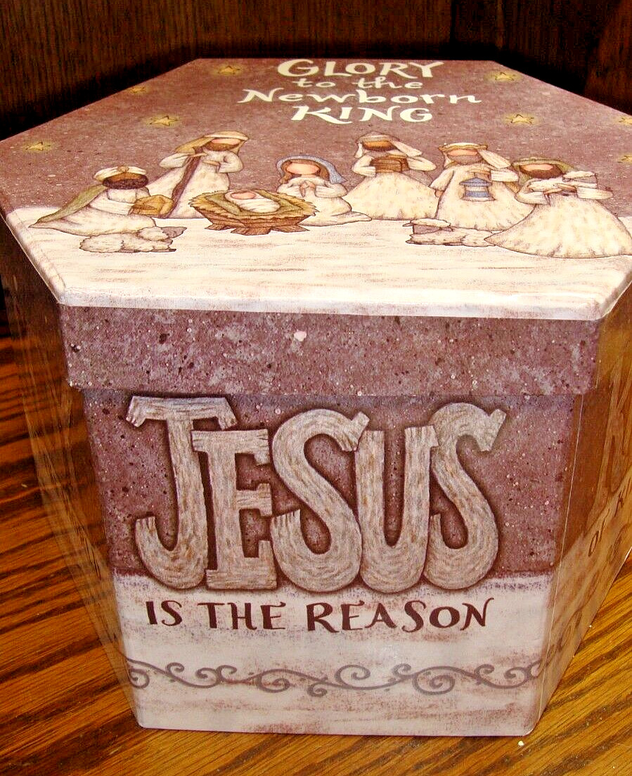 BURTON & BURTON Christmas Ornament BOX ONLY Jesus is the Reason for Season   815