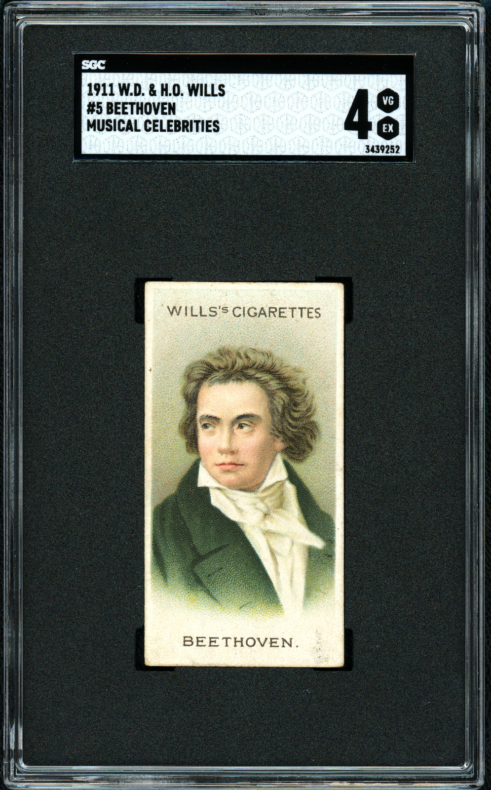 1911 Wills's Cigarettes Musical Celebrities Beethoven RC SGC 4 CENTERED HIGH END