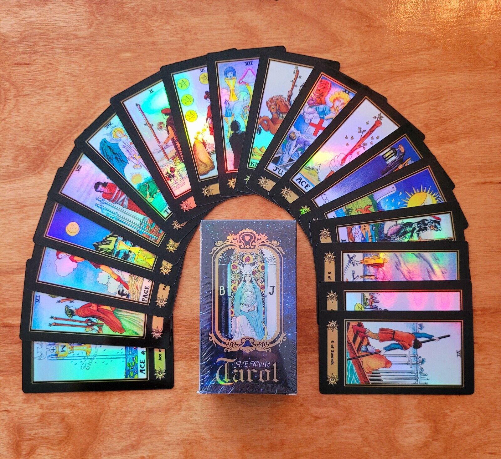 A.E Waite Holographic Tarot Deck Only, 78 cards, Beginner Tarot Cards USA Seller