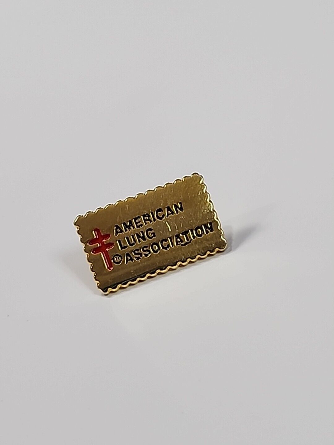 American Lung Association Lapel Pin RARE Red & Gold Color Very Small