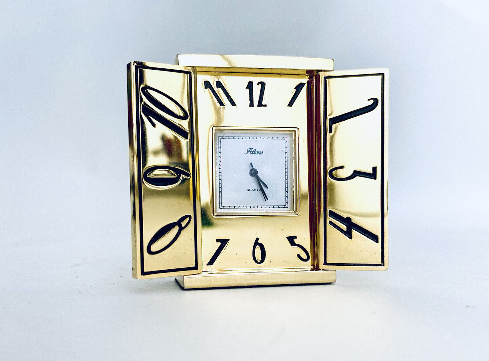 Vintage Miniature Novelty Altona Art Deco Clock Paperweight Japan Movement