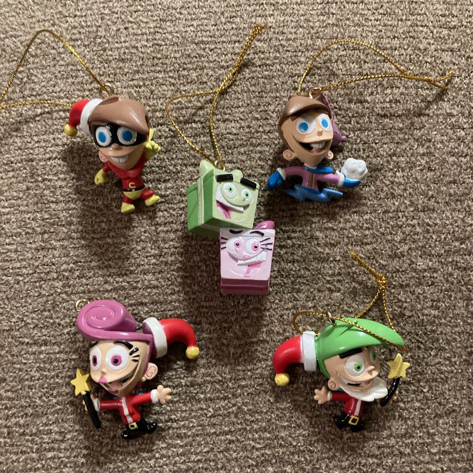 2004 Set Of 5 Kurt Adler Nickelodeon Fairly Oddparents Christmas Ornaments Rare