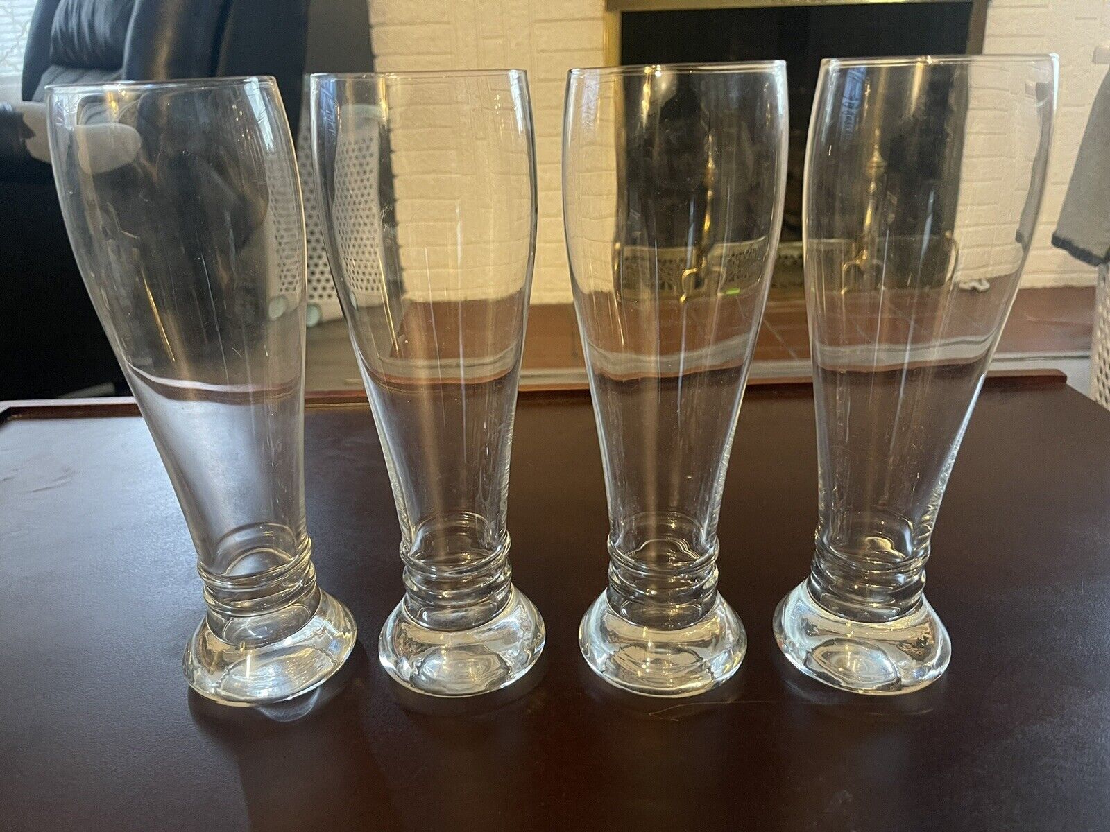 Lot Of 4 Vintage 12in Beer Glasses