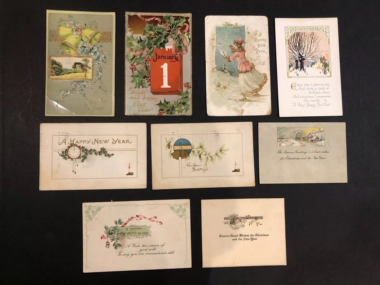 Vintage New Year Holiday Postcard Lot Of 9 Early 1900’s WI Milwaukee   Lot 1
