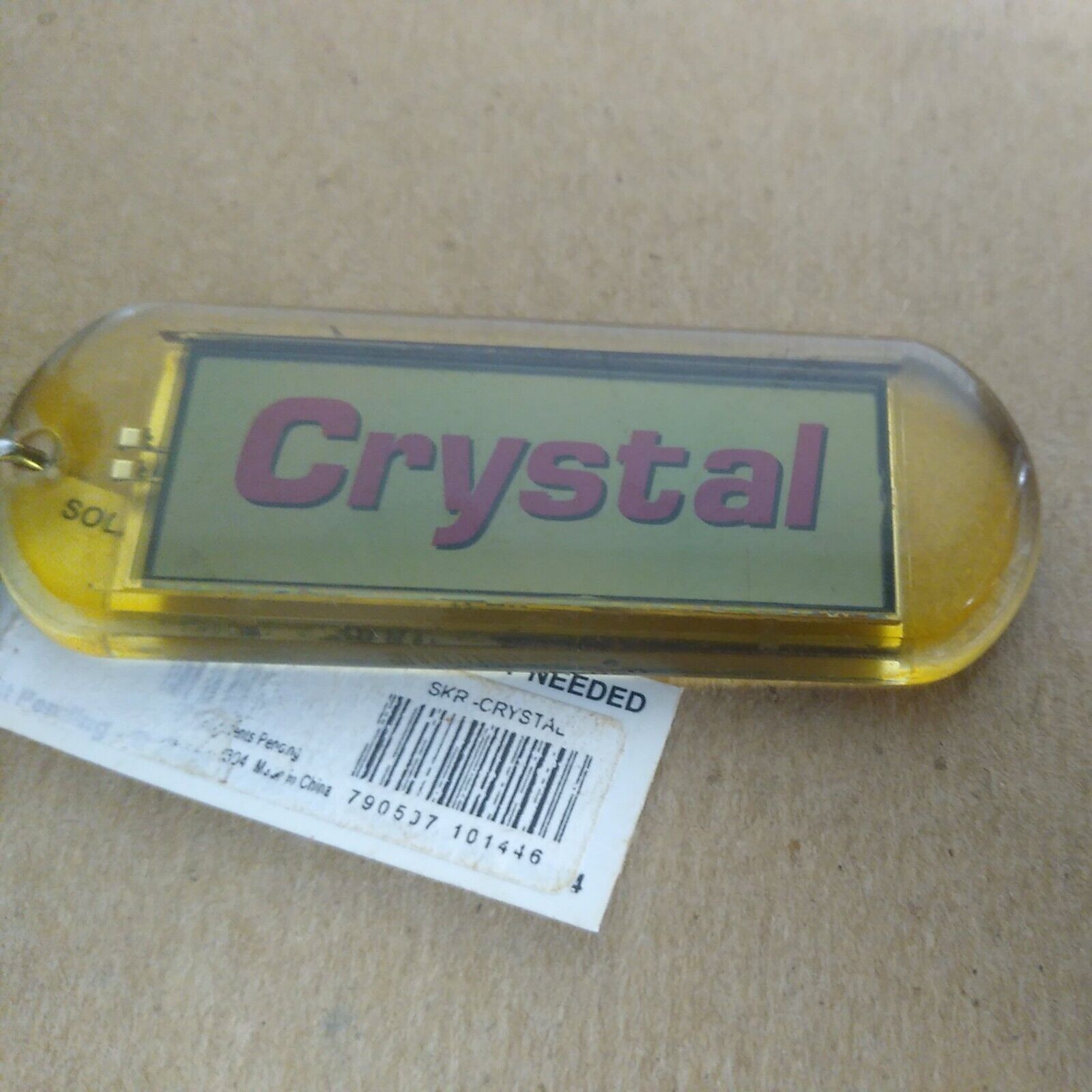 Solar Powered Flashing Name Crystal Keychain No Battery Needed