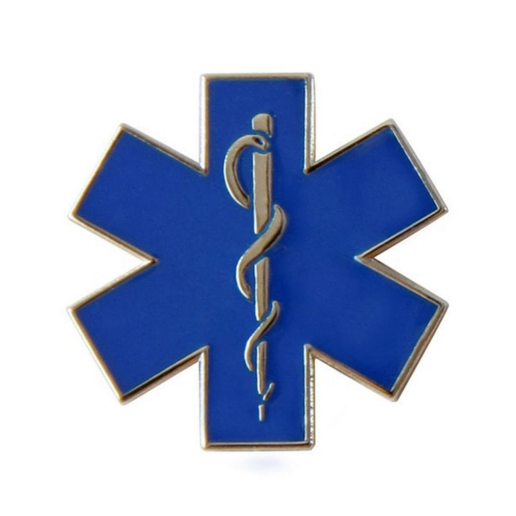 STAR OF LIFE PIN Blue Enamel EMT EMS First Responder Paramedic Emergency Rescue