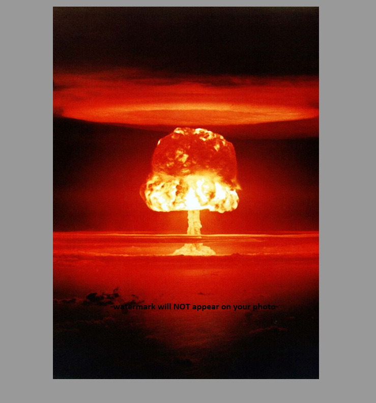 Nuclear Bomb Test Mushroom Cloud PHOTO Atomic Weapon Castle Romeo Barge Blast 54