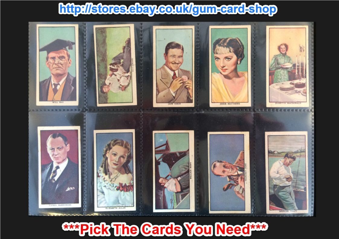 MARS CONFECTIONS - FAMOUS FILM STARS 1939 (G/F) ***PICK THE CARDS YOU NEED***