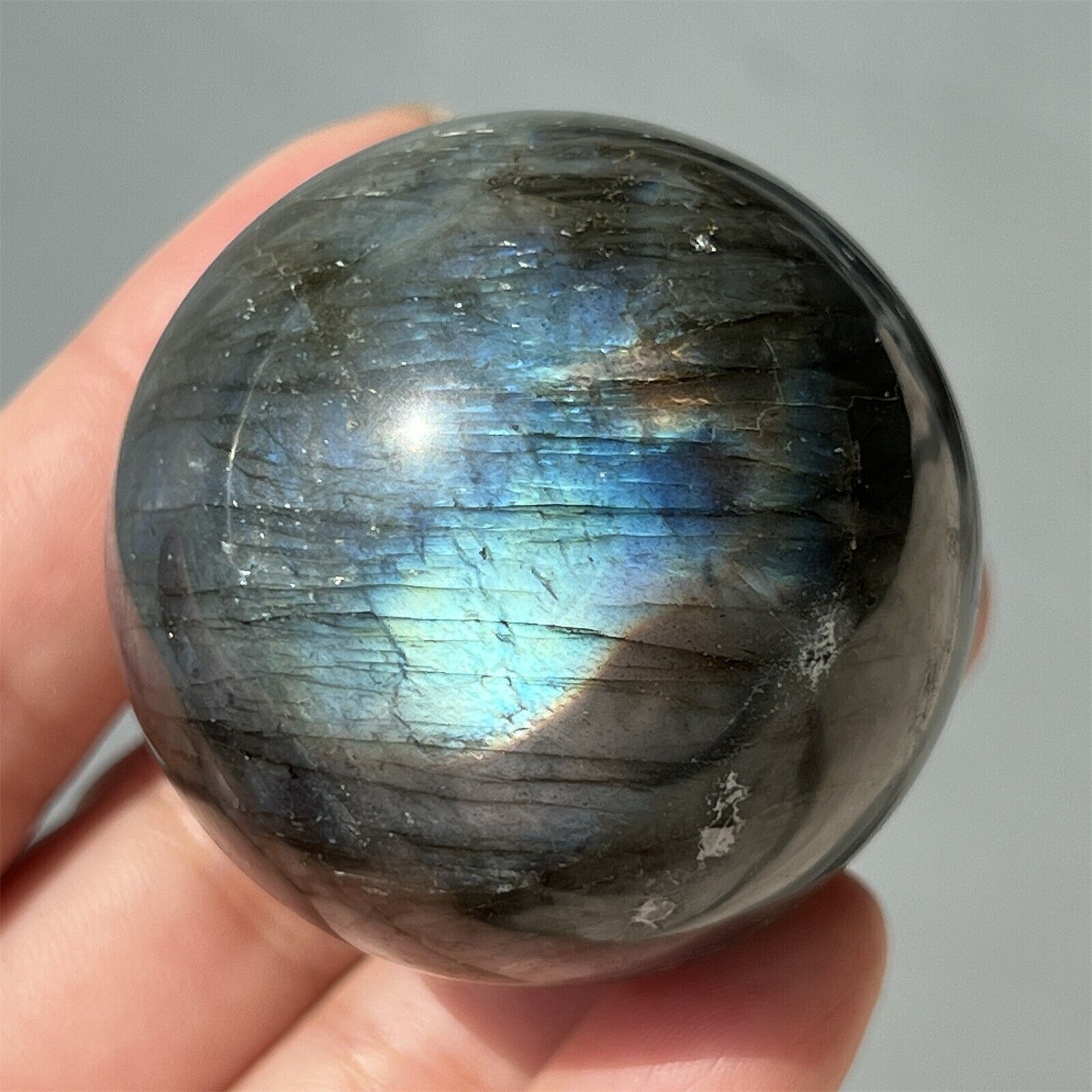 Top 40mm+ Natural labradorite sphere rainbow quartz crystal ball healing 1pc