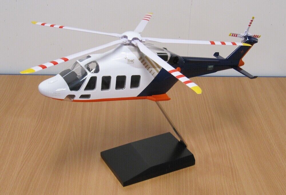 THC The Helicopter Company Agusta Westland AW-139 Orange Desk Top 1/40 AV Model
