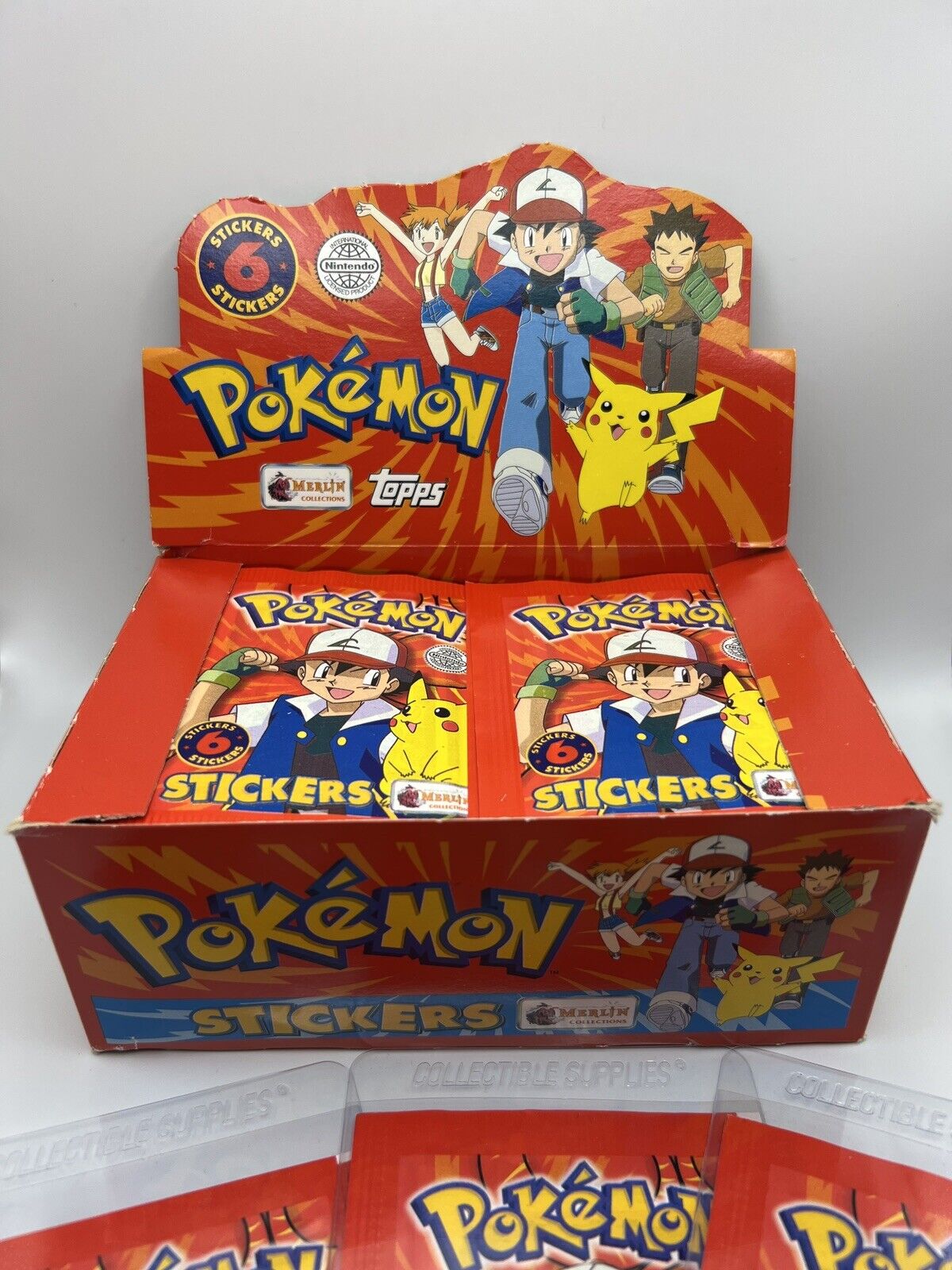 Topps Merlin Stickers Pokemon Factory Sealed Vintage 1999 1x Pack w/ FREE GIFT