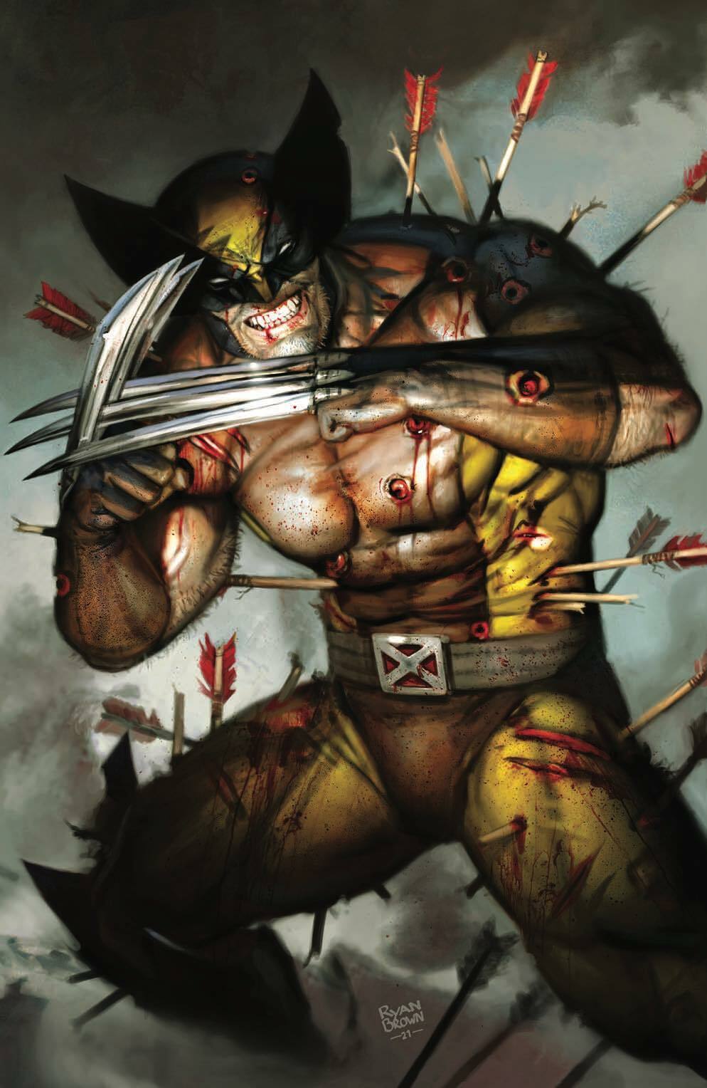 X Deaths of Wolverine #1 (2022) Ryan Brown Virgin Variant Cover Marvel Comics 